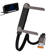 Carica l'immagine nel visualizzatore di Gallery, 1 Pezzi Cavo USB C a USB C 240W con supporto telefono pieghevole,Ricarica rapida PD 240W, design a T per carica stabile,