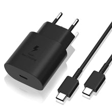 Carica l'immagine nel visualizzatore di Gallery, Caricatore 25W + Cavo compatibile con Samsung S25 Edge/S25/S24/S23/S22/S21/A26/M55 5G/F16/A71/A72/A80/A73 5G/A25/A54/A53