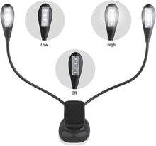 Carica l'immagine nel visualizzatore di Gallery, Lampada da Lettura Doppia Testa,8LED Luce da Lettura,Luce leggio con luminosità a 2 Livelli,Portatile Lampada Luce Libro