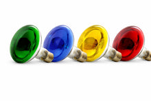 Carica l'immagine nel visualizzatore di Gallery, OL-KIT4COLOR60V2 Kit 4 Lampade Speciali Colorate Giallo Rosso Verde Blu ad Incandescenza, Attacco E27, 60W – Uso Tecnico