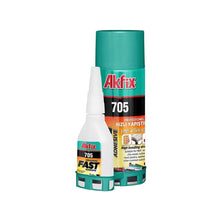 Carica l'immagine nel visualizzatore di Gallery, Akfix 705 colla professionale extra forte con attivatore spray da 200 ml per riparazioni universali ad alta tenuta