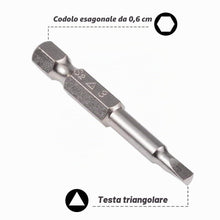 Carica l'immagine nel visualizzatore di Gallery, Mesee Set di 5 Punte per Cacciavite a Testa Triangolare da 50mm Punte Cacciaviti Triangolari Magnetiche con 6,35mm Gambo