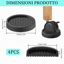 Carica l'immagine nel visualizzatore di Gallery, 4 Pezzi Protezioni per Pavimento Antiscivolo, 5cm Sottobicchieri in Gomma per Mobili, Coppe per Rotelle, Piedini in Gomm