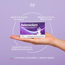 Carica l'immagine nel visualizzatore di Gallery, Relansiolam Integratore per Sonno e Rilassamento con Melatonina, Passiflora, Lavanda e Biancospino, 30 Compresse Orosolu