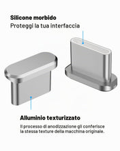 Carica l'immagine nel visualizzatore di Gallery, Copertura antipolvere USB C per iPhone 17/17 Pro, set da 4 tappi protettivi in alluminio + 4 in silicone con scatola di 