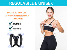 Carica l'immagine nel visualizzatore di Gallery, Fascia Posturale Spalle e Schiena Regolabile Indicato per Uomo Donna e Ragazzi, Correttore Postura Schiena Fornisce Soll