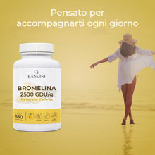 Carica l'immagine nel visualizzatore di Gallery, Bandini® Bromelina Forte 180 capsule gastroresistenti - 2500 GDU (1.000mg)
