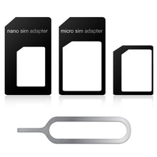 Carica l'immagine nel visualizzatore di Gallery, Adattatore per Scheda SIM Set 4 IN 1, Adattatore compatibile con NANO SIM, per Micro SIM scheda per Standard scheda + GR