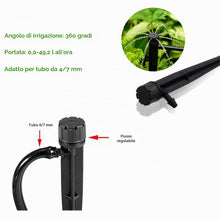 Carica l'immagine nel visualizzatore di Gallery, Hydrogarden 50 Pezzi Regolabili Flusso di irrigazione gocciolatori con connettore per Tubo 4mm / 7mm, 360 Gradi emettito