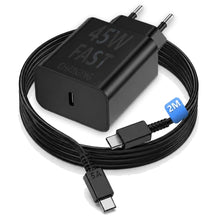 Carica l'immagine nel visualizzatore di Gallery, 45W USB-C Rapido Caricatore PD PPS con cavo da 2M per Smartphone e Tablet