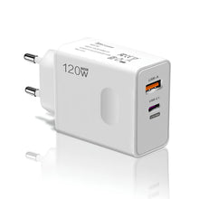 Carica l'immagine nel visualizzatore di Gallery, Caricatore Rapido da Muro 120W USB-C e USB-A Multiplo, Power Delivery 67W + Quick Charge 67W, Spina Europea, Adattatore 