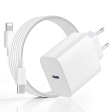 Carica l'immagine nel visualizzatore di Gallery, Caricatore per iPhone 20W USB C Rapido Caricabatterie con Cavo USB-C Light-ning 2M, PD3.0 Tipo C Adattatore Spina Alimen