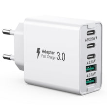 Carica l'immagine nel visualizzatore di Gallery, Caricatore Multiplo 5 Porte USB C PD&amp;QC3.0 - Caricatore Rapido PD 20W, Spina Di Ricarica Tipo C, Compatibile Con iPhone/