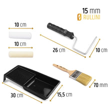 Carica l'immagine nel visualizzatore di Gallery, PENNELLIFICIO 2000 | Kit Professionale per Smalti all'Acqua, Solventi, Impegnanti, con Rullino in Velour, Rullino in Spu