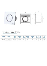 Carica l'immagine nel visualizzatore di Gallery, La Ventilazione AA8E Aspiratore Elicoidale da Parete per fori ø 80 mm