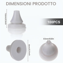 Carica l'immagine nel visualizzatore di Gallery, 100 Pezzi Ugelli in Silicone per Soffione Doccia, Ricambi Universali per Riparazione Soffione in Acciaio Inox, per Foro 