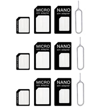 Carica l'immagine nel visualizzatore di Gallery, 4 in 1 Adattatore per Scheda SIM, 3 Set Adattatore Sim Card, Kit Adattatore per Scheda SIM Appositamente Progettato, per
