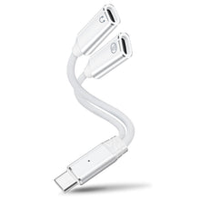 Carica l'immagine nel visualizzatore di Gallery, 2 in 1 USB C Adattatore per Cuffie e Ricarica，Trasmissione Dati