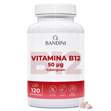 Carica l'immagine nel visualizzatore di Gallery, Bandini® Vitamina B12 sublinguale 120 compresse, Cianocobalamina 50µg