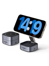 Carica l'immagine nel visualizzatore di Gallery, UGREEN MagFlow 2 in 1 MagSafe Caricatore Wireless Magnetico