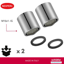 Carica l'immagine nel visualizzatore di Gallery, Schläfer 10002516 | 2PZ- Aeratore Femmina M16 Universale, Rompigetto Rubinetto Miscelatore Bagno e Cucina, Filtro Antica