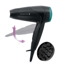 Carica l'immagine nel visualizzatore di Gallery, Remington Asciugacapelli 2000W - Pieghevole e Potente - Asciugacapelli da Viaggio, Bacchetta e Diffusore per styling, 2 
