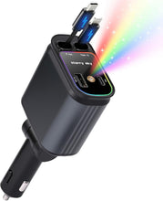 Carica l'immagine nel visualizzatore di Gallery, 4 In 1 Caricatore Auto USB C 66W, Carica Batteria per Auto Cellulare con Luce Stellata, 12V/24V Caricabatteria da Auto R