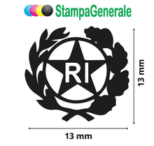Carica l'immagine nel visualizzatore di Gallery, StampaGenerale® - 4 Pz Bollino Adesivo per Targa Auto e Moto con Stemma Logo RI in PVC Resistente e Impermeabile Facile 