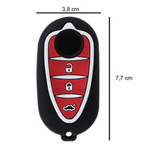 Carica l'immagine nel visualizzatore di Gallery, Cover Chiave compatibile per Alfa Romeo Giulietta Mito – Custodia Telecomando 3 Tasti in Silicone Rosso e Bianco – Gusci