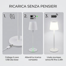 Carica l'immagine nel visualizzatore di Gallery, Lampada da Tavolo Senza Fili LED Ricaricabile, Verde Oliva