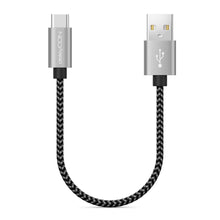 Carica l'immagine nel visualizzatore di Gallery, deleyCON USB-C nel SET (2 Pezzi da 0,15m) 15cm Corto Nylon Ricarica Dati USB Tipo C Connettori Metallo Ricarica &amp; Sincro