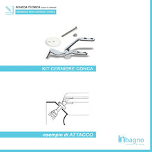 Carica l'immagine nel visualizzatore di Gallery, Coppia Di Cercniere Per Copiwc Conca Ideal Standard, cerniere in metallo cromo (Coppia Cerniere Conca)