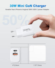 Carica l'immagine nel visualizzatore di Gallery, Caricatore USB C 30W per Google Pixel 8 Pro/8A/7/7 Pro/6/6 Pro, Presa USB C Alimentatore USB C Spina PD&amp;QC3.0 Caricatore