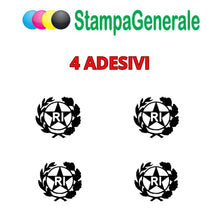 Carica l'immagine nel visualizzatore di Gallery, StampaGenerale® - 4 Pz Bollino Adesivo per Targa Auto e Moto con Stemma Logo RI in PVC Resistente e Impermeabile Facile 