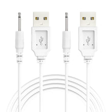 Carica l'immagine nel visualizzatore di Gallery, Cavo di ricarica USB CC Cavo di ricarica CC da 2,5 mm Sostituzione di 2,7 piedi per massaggiatore-2 pezzi (bianco)