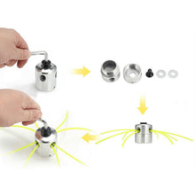 Carica l'immagine nel visualizzatore di Gallery, Testina Decespugliatore Universal Alluminio con 4 Nylon Filo Trimmer Head Accessori per Stringa di Alluminio Testa di Er