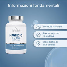 Carica l'immagine nel visualizzatore di Gallery, Bandini® Magnesio Malato – 240 Compresse Alto Dosaggio con 2000 mg per Dose