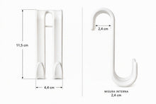 Carica l'immagine nel visualizzatore di Gallery, Set 4 Ganci Salvaspazio per Termoarredo e Scaldasalviette Bagno – Porta Asciugamani e Accappatoi – 100% Made in Italy (B