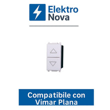 Carica l'immagine nel visualizzatore di Gallery, Elektronova Pulsante doppio saliscendi 1P+1P NO 10 A 250 V compatibile Vimar Plana, bianco, kit 4 pezzi, 1202