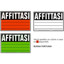 Carica l'immagine nel visualizzatore di Gallery, Cartello Area AFFITTASI 2 Pezzi - 20x30cm - PVC Ultra Resistente - Fori preforati - Impermeabili - non Facilmente Deform