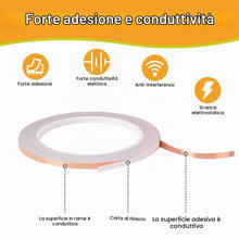 Carica l'immagine nel visualizzatore di Gallery, OFFCUP Nastro di rame contro lumache, 3 pezzi, 6 mm × 20 m, nastro di rame autoadesivo, protezione lumache, in rame, per
