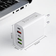 Carica l'immagine nel visualizzatore di Gallery, AXFEE 65W Caricatore Rapido USB, 5Porto USB Caricatore Multipla PD&amp;QC3.0
