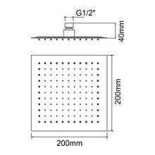 Carica l'immagine nel visualizzatore di Gallery, Ibergrif M20292 Soffione Doccia 20cm Quadrato Effetto Pioggia Inox
