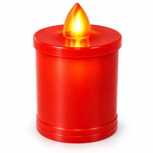 Carica l'immagine nel visualizzatore di Gallery, topolenashop Lumino Votivo LED Rosso a Batteria – Effetto Fiamma Realistico – Candela Elettronica 10,5x6,5 cm con Interr
