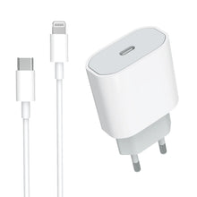 Carica l'immagine nel visualizzatore di Gallery, Caricatore Rapido USB C 20W con Cavo USB C a Lightning 1m per iPhone 14/13