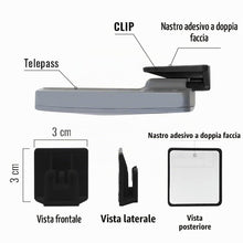 Carica l'immagine nel visualizzatore di Gallery, 4R Quattroerre.it 1732B Clip per Telepedaggio Sistema di Fissaggio Removibile, 3 x 3 cm, Nero