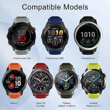 Carica l'immagine nel visualizzatore di Gallery, Cinturino per Garmin Vivoactive 4/Forrerunner 255/Forerunner 265/Venu 2, 22mm Cinturino di Ricambio in Silicone per Huaw
