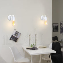 Carica l'immagine nel visualizzatore di Gallery, iDEGU 2 Pezzi Applique da Parete Vintage E27 Lampada da Parete Interno Orientabile a 180° Lampada da Muro Industriale pe