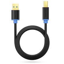 Carica l'immagine nel visualizzatore di Gallery, deleyCON 3,0m Cavo USB 3.0 Super Speed USB-A a USB-B - Nero