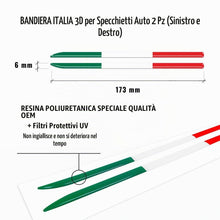 Carica l'immagine nel visualizzatore di Gallery, 4R Quattroerre.it 10609 Stripes 3D - Strisce adesive 3D con Bandiera Italiana, 6 x 173 mm, 2 Pezzi Destro e Sinistro